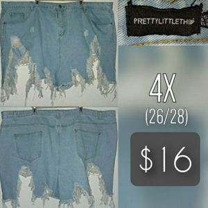 Plus Size Super Destructive Shorts